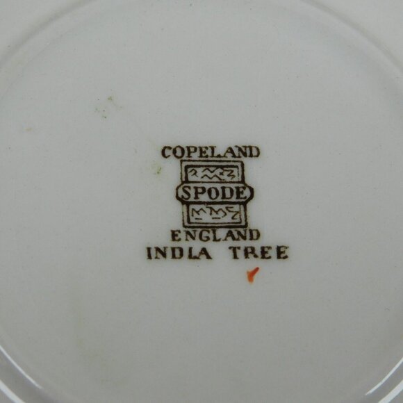 Lot of 2 Spode Indian Tree Tea Cup Saucer Set Scalloped Orange Old Backstamp Vtg - Picture 12 of 12